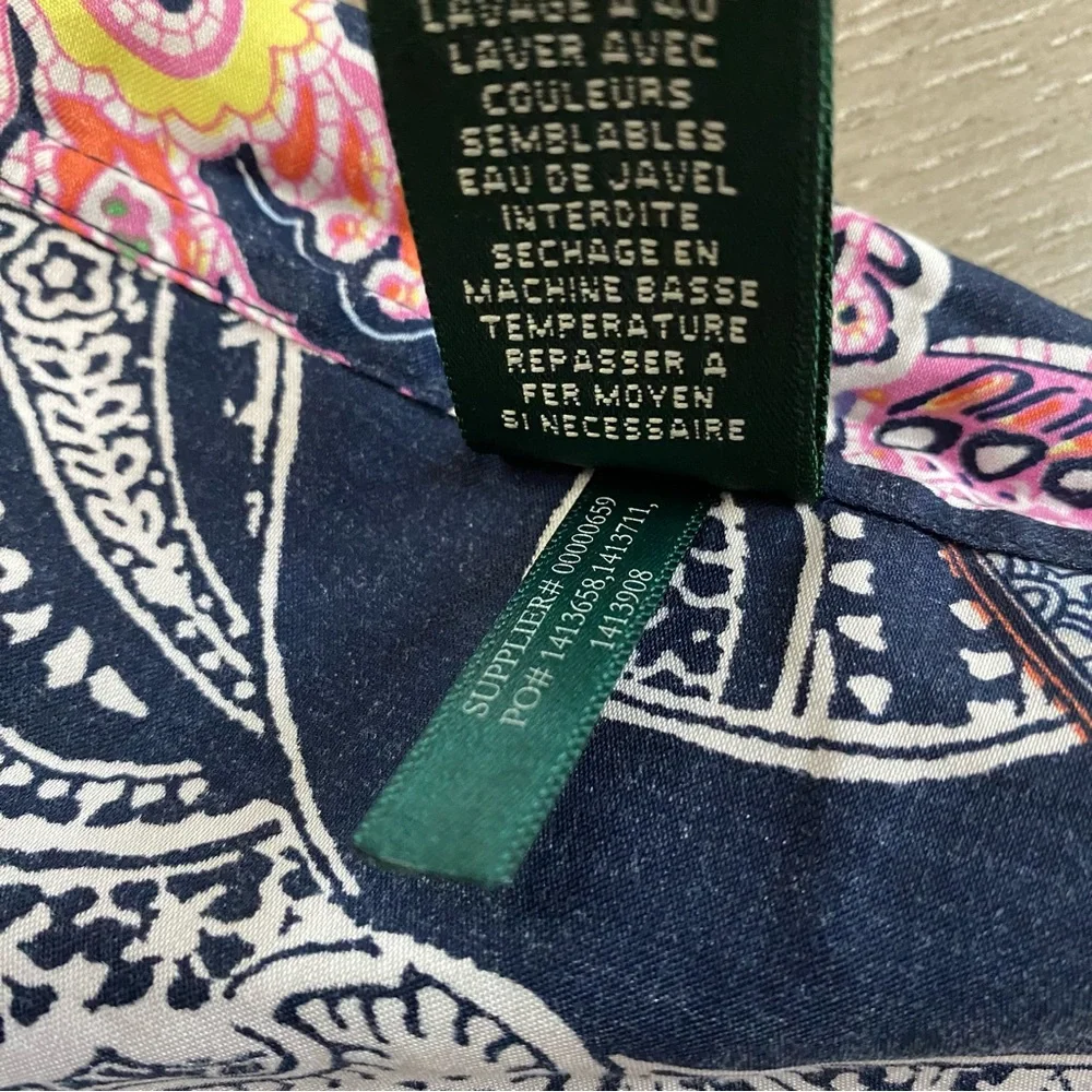 NWT Lauren Ralph Lauren Multi Color Fash 3 Paisley Pattern Button Down Shirt Sm - Picture 13 of 15